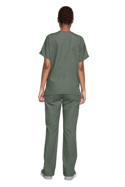 Komplet medyczny damski Cherokee Originals (bluza V-neck, spodnie N.Rise) oliwkowy-2