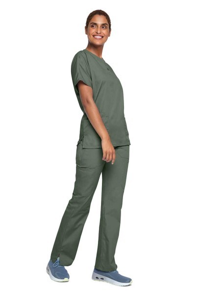 Komplet medyczny damski Cherokee Originals (bluza V-neck, spodnie N.Rise) oliwkowy-6