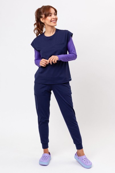 Bluza medyczna damska Cherokee Achieve Crew Neck ciemny granat-6