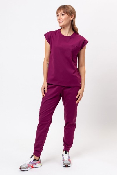 Bluza medyczna damska Cherokee Achieve Crew Neck wiśniowa-6