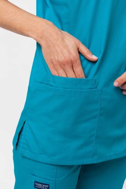 Komplet medyczny damski Cherokee Originals (bluza V-neck, spodnie N.Rise) morski błękit-6