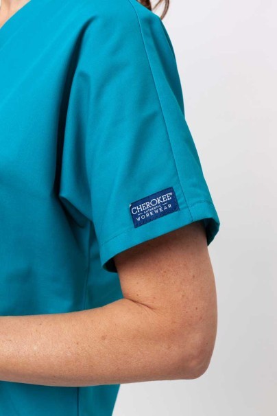Komplet medyczny damski Cherokee Originals (bluza V-neck, spodnie N.Rise) morski błękit-5