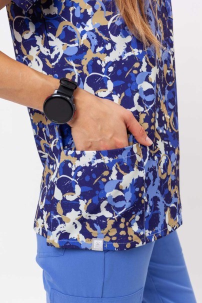 Bluza medyczna damska Sunrise Uniforms Prints Blue Abstract-4