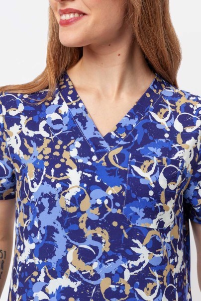 Bluza medyczna damska Sunrise Uniforms Prints Blue Abstract-2