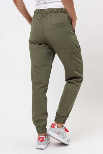 Spodnie medyczne damskie Sunrise Uniforms Premium Vibe jogger oliwkowe-2