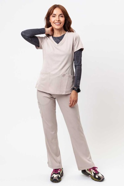 Bluza medyczna damska Healing Hands Monica V-neck beżowa-2