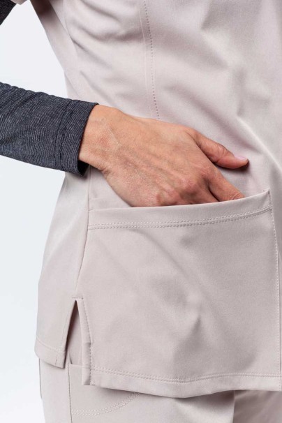 Bluza medyczna damska Healing Hands Monica V-neck beżowa-5