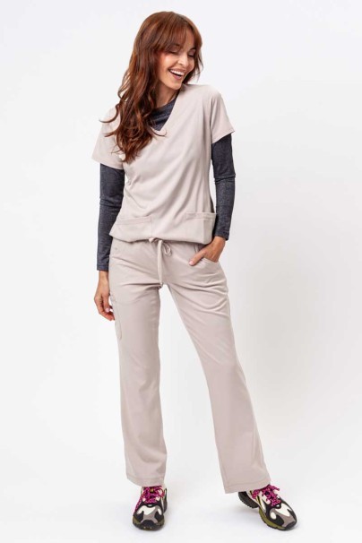 Bluza medyczna damska Healing Hands Monica V-neck beżowa-7