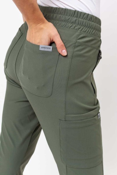 Spodnie medyczne damskie Maevn Embrace Nora oliwkowe-5