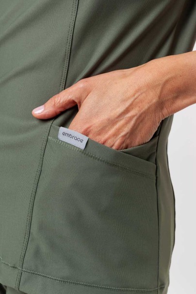 Bluza medyczna damska Maevn Embrace Zoe oliwkowa-4