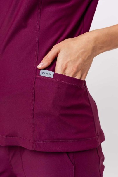 Komplet medyczny damski Maevn Embrace (bluza Zoe, spodnie Mia) wiśniowy-6