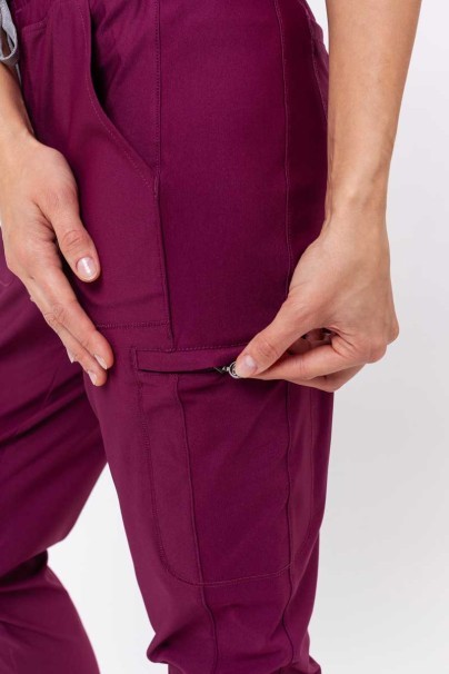 Komplet medyczny damski Maevn Embrace (bluza Zoe, spodnie Mia) wiśniowy-11