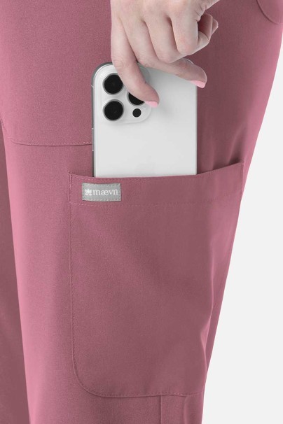 Komplet medyczny damski Maevn Momentum (bluza Double V-neck, spodnie 6-pocket) pastelowy róż-7