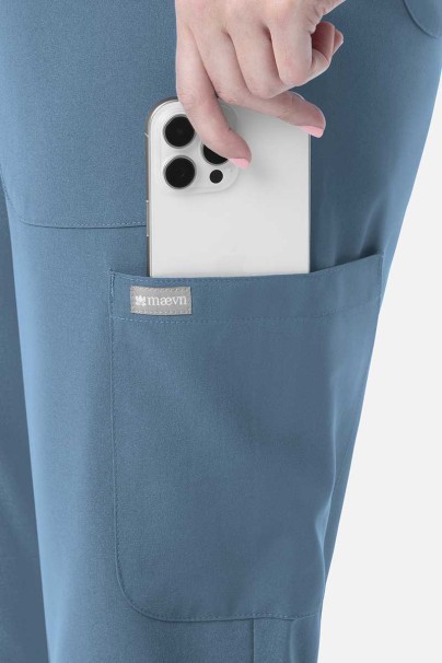 Komplet medyczny damski Maevn Momentum (bluza Double V-neck, spodnie 6-pocket) pastelowy błękit-8