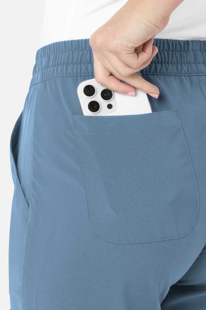 Komplet medyczny damski Maevn Momentum (bluza Double V-neck, spodnie 6-pocket) pastelowy błękit-7