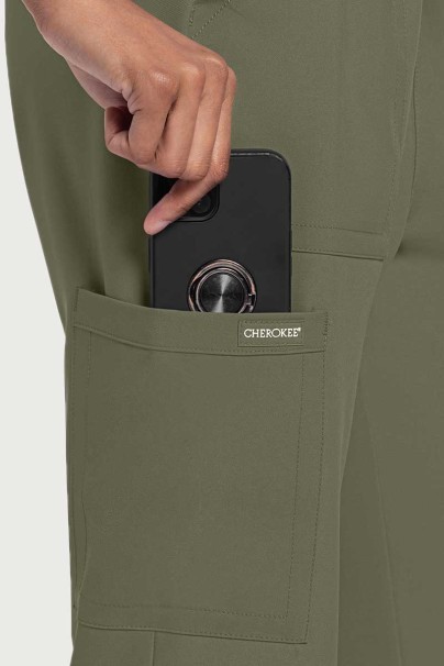 Komplet medyczny damski Cherokee Ultra (bluza V-neck, spodnie Cargo) oliwkowy-8