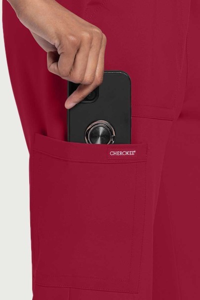 Komplet medyczny damski Cherokee Ultra (bluza V-neck, spodnie Cargo) czerwony-8