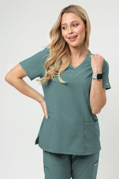 Komplet medyczny damski Maevn Momentum (bluza Double V-neck, spodnie 6-pocket) pastelowa zieleń-2