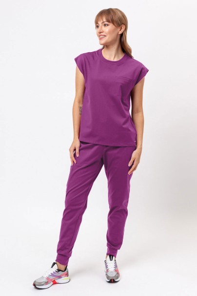 Bluza medyczna damska Cherokee Achieve Crew Neck bakłażanowa-2