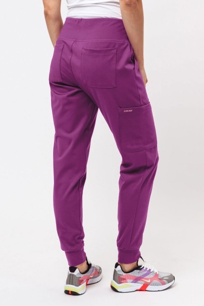 Spodnie medyczne damskie Cherokee Achieve Jogger bakłażanowe-2