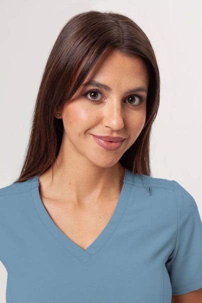 Komplet medyczny damski Maevn Momentum (bluza Double V-neck, spodnie 6-pocket) pastelowy błękit-4