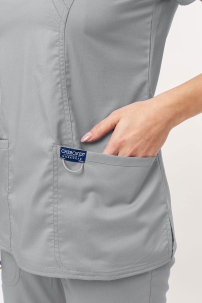 Bluza medyczna damska Cherokee Revolution Mock popielata-3