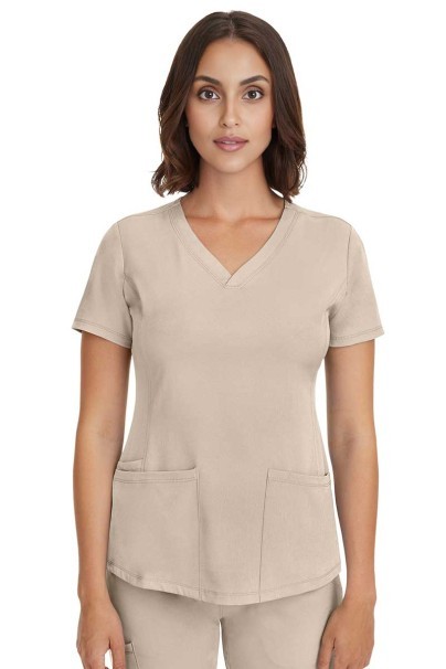 Bluza medyczna damska Healing Hands Monica V-neck beżowa-3