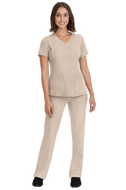 Bluza medyczna damska Healing Hands Monica V-neck beżowa-2