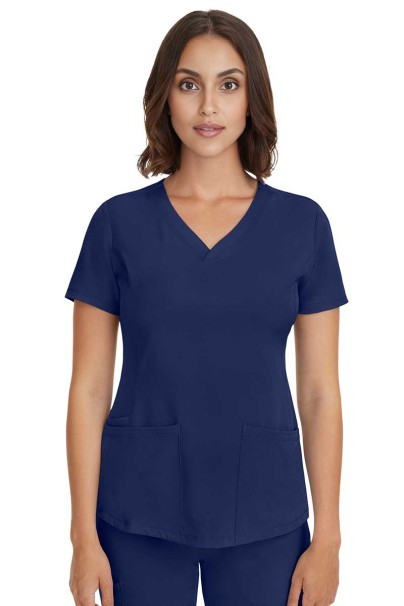 Bluza medyczna damska Healing Hands Monica V-neck ciemny granat-2