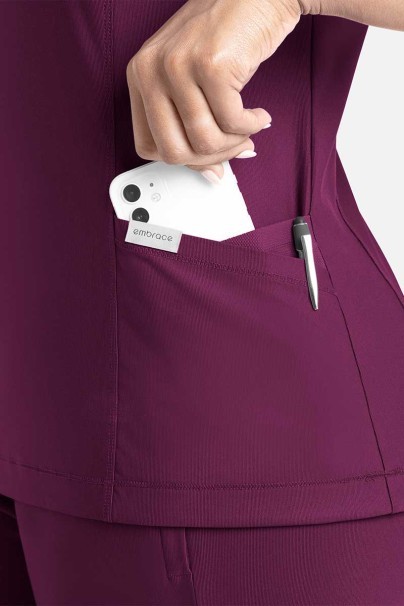 Bluza medyczna damska Maevn Embrace Zoe wiśniowa-3