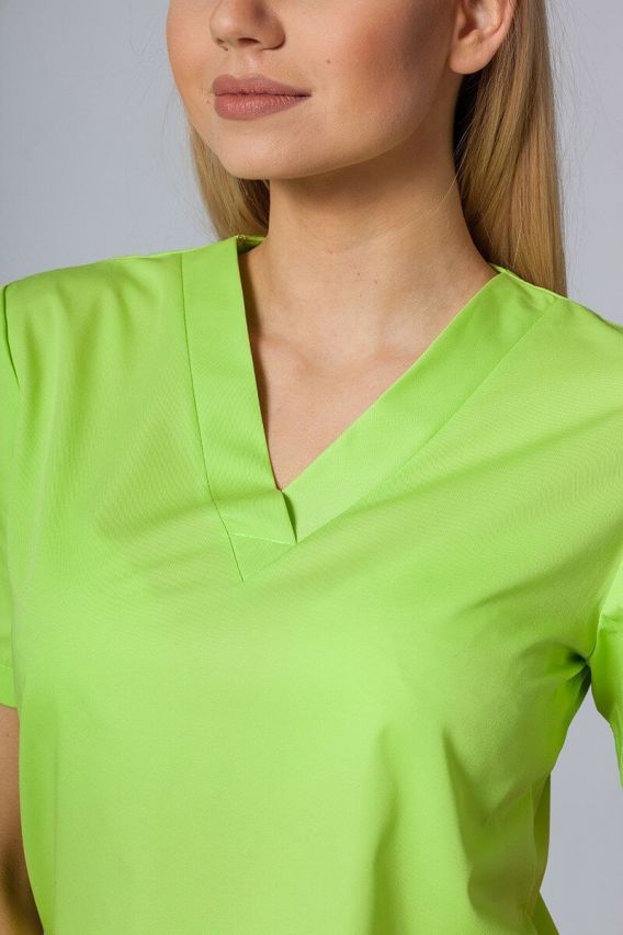 Bluza medyczna damska Sunrise Uniforms Basic Light limonkowa-2