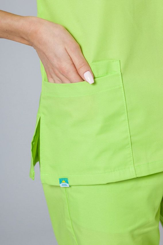 Bluza medyczna damska Sunrise Uniforms Basic Light limonkowa-3