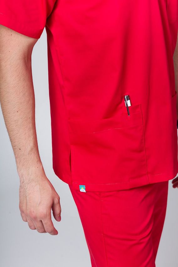 Bluza medyczna męska Sunrise Uniforms Basic Standard czerwona-3