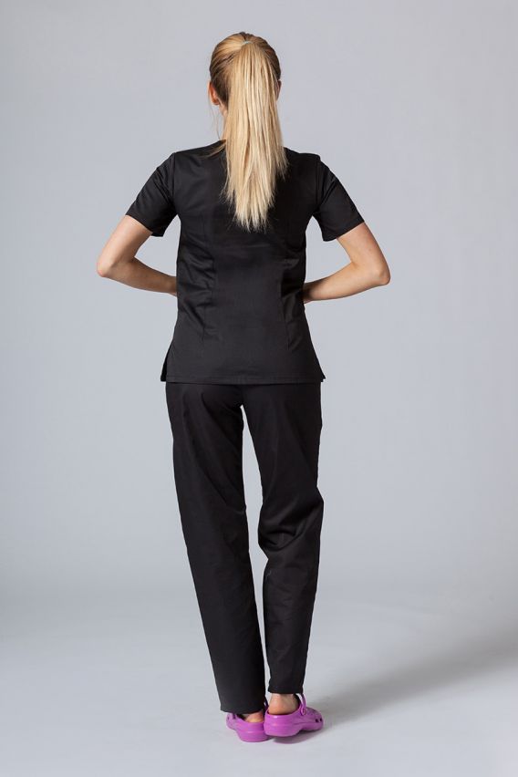 Bluza medyczna damska Sunrise Uniforms czarna taliowana-3