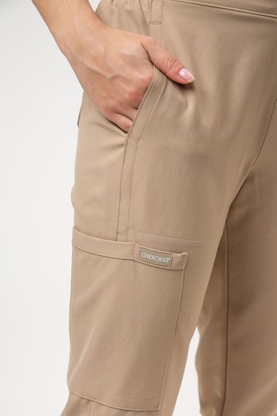 Spodnie medyczne damskie Cherokee Ultra jogger beżowe-4