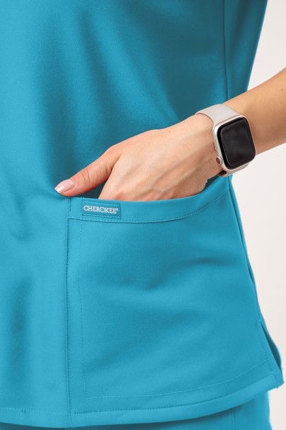 Bluza medyczna damska Cherokee Ultra V-neck Top turkusowa-2