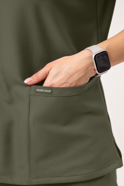 Bluza medyczna damska Cherokee Ultra V-neck Top oliwkowa-2