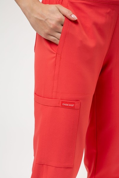 Spodnie medyczne damskie Cherokee Ultra jogger koralowe-5
