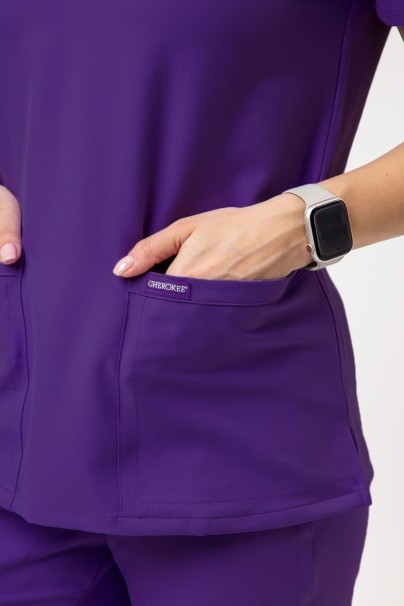 Bluza medyczna damska Cherokee Ultra V-neck Top fioletowa-2