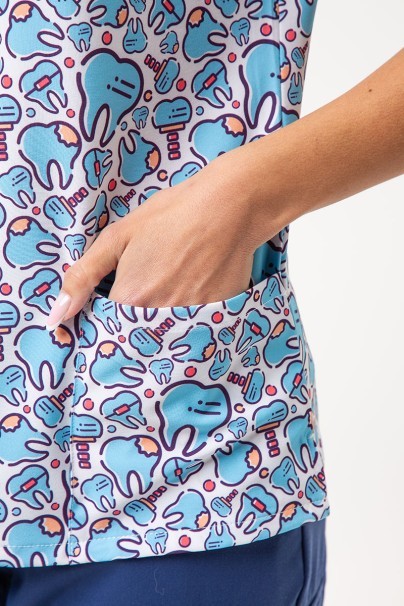 Bluza medyczna damska Sunrise Uniforms Prints Fix My Smile-3