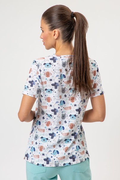 Bluza medyczna damska Sunrise Uniforms Prints Rainbow Dogs-2