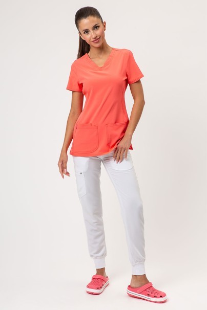 Bluza medyczna damska Heartsoul Break on Through V-neck koralowa-2