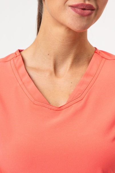 Bluza medyczna damska Heartsoul Break on Through V-neck koralowa-3