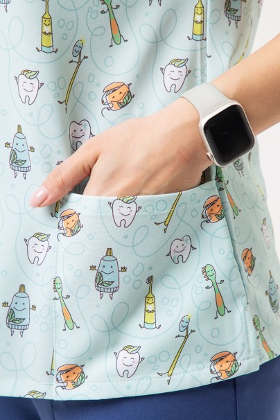 Bluza medyczna damska Sunrise Uniforms Prints Dental Friends-3