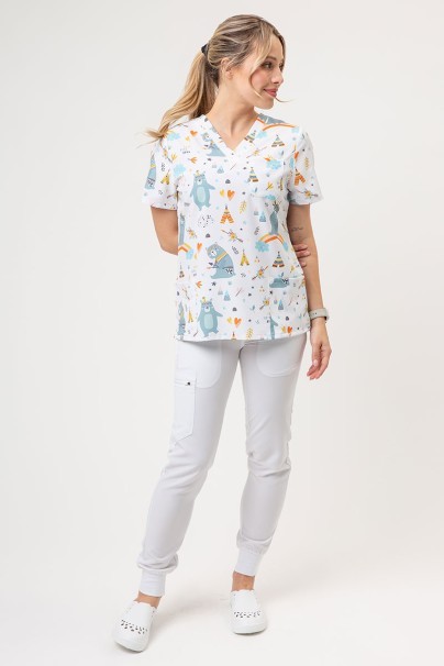 Bluza medyczna damska Sunrise Uniforms Prints Bear Camp-2