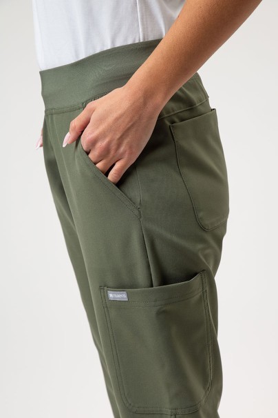 Komplet medyczny damski Maevn Momentum (bluza Dolman, spodnie Flare Leg) oliwkowy-8