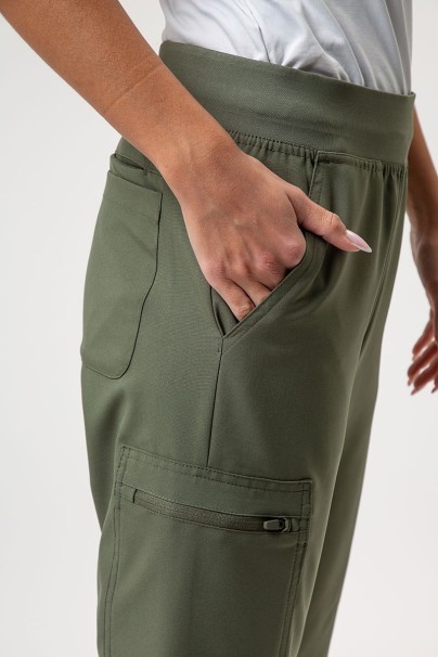 Komplet medyczny damski Maevn Momentum (bluza Dolman, spodnie Flare Leg) oliwkowy-9