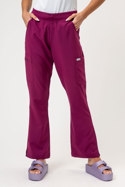 Komplet medyczny damski Maevn Momentum (bluza Dolman, spodnie Flare Leg) wiśniowy-7