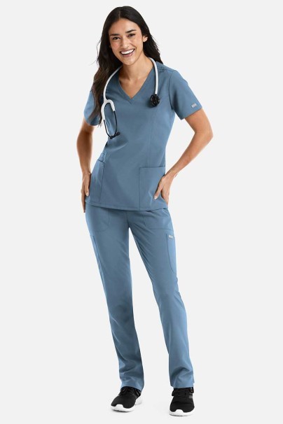 Spodnie medyczne damskie Maevn Momentum 6-pocket pastelowy błękit-2