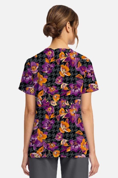 Bluza medyczna damska Cherokee Prints V-neck Velvet Floral-2